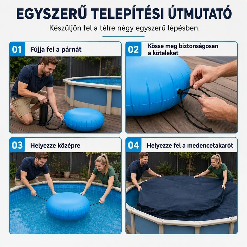 🏊❄️ Téli medencefedél – védelmet nyújt a jég, a fagy és a víz ellen 🛡️