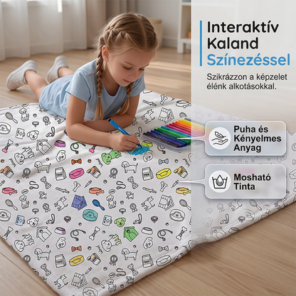 🎨 Kreatív festés szülők és gyermekek számára – DIY-festésű takaró