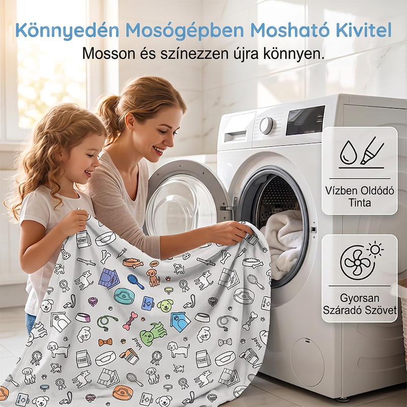 🎨 Kreatív festés szülők és gyermekek számára – DIY-festésű takaró