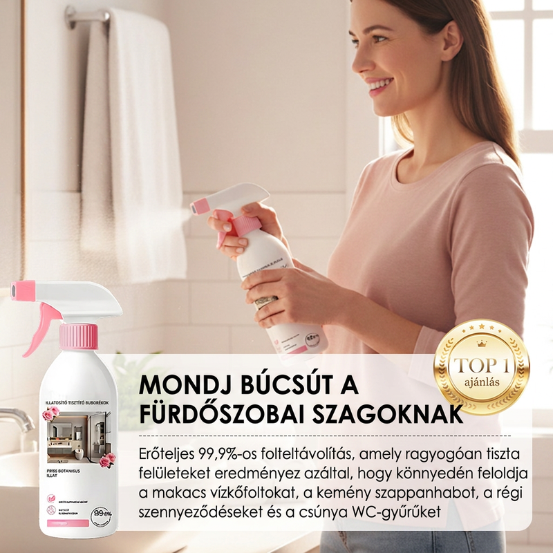 🧼 Fürdőszobai tisztítóspray – Többcélú, vízkő- és folteltávolító 🔥