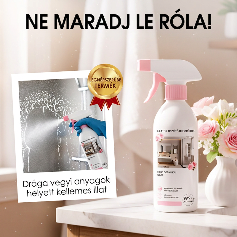 🧼 Fürdőszobai tisztítóspray – Többcélú, vízkő- és folteltávolító 🔥