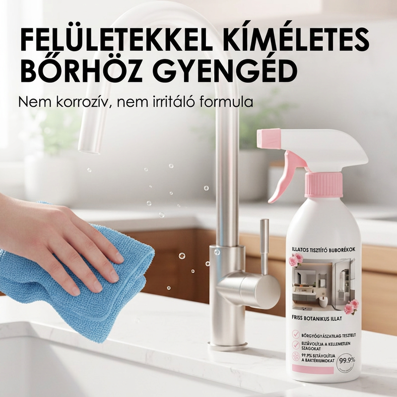 🧼 Fürdőszobai tisztítóspray – Többcélú, vízkő- és folteltávolító 🔥