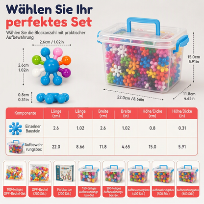 ❄️🧩 3D hópelyhek építőelemek gyerekeknek – kreatív építés és elemek összerakása ✨