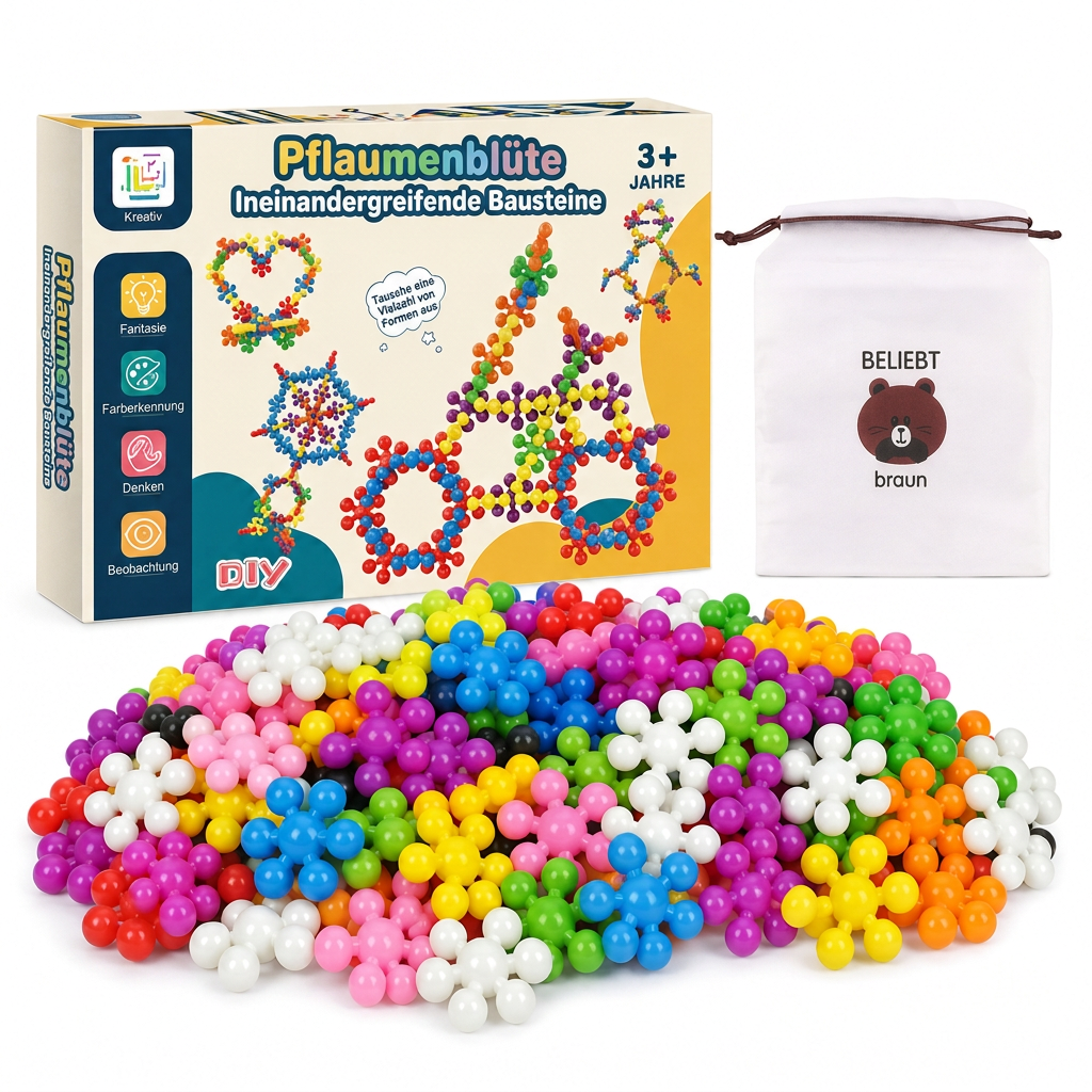 ❄️🧩 3D hópelyhek építőelemek gyerekeknek – kreatív építés és elemek összerakása ✨