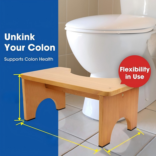🚽🌿 Ergonomikus fa WC-lábtartó – kényelmes testtartás és stabil támasz