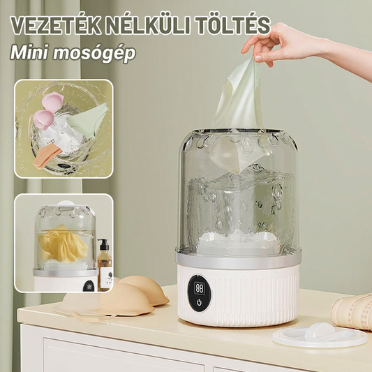 🧺✨ Vezeték nélküli mini mosógép – kompakt, hordozható és kényelmesen használható