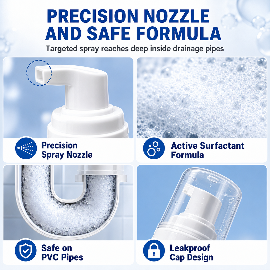 🫧🚿 Lefolyótisztító hab – eltávolítja az eltömődéseket, az üledéket és a kellemetlen szagokat ✨