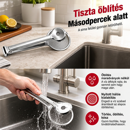 🍳✨ 2 az 1-ben rozsdamentes olajszűrő fogó: Gyors, tiszta szűrés – búcsú a koszos edényektől és az olajpazarlástól! ♻️🥗