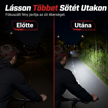 💡 Újratölthető LED fejlámpa mozgásérzékelővel