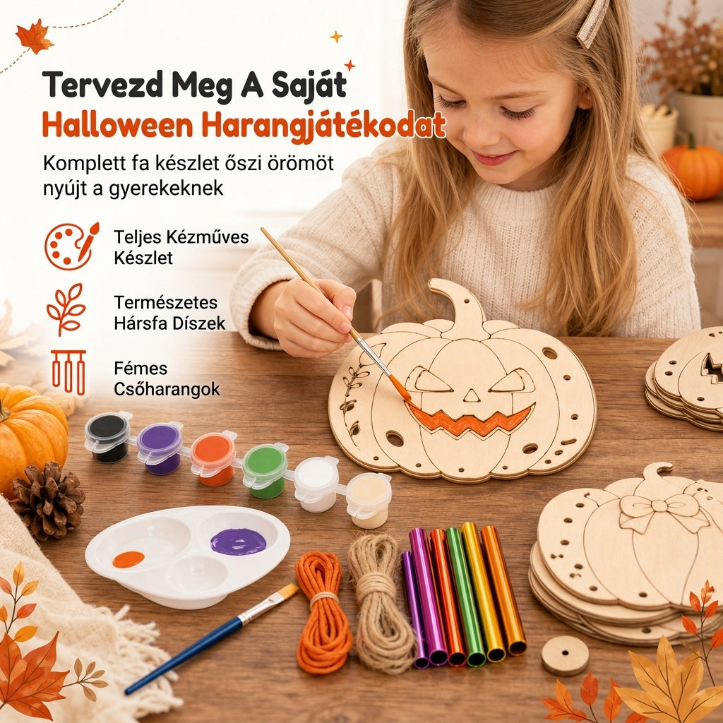 🎃 Halloween-i fából készült tök DIY kézműves készlet