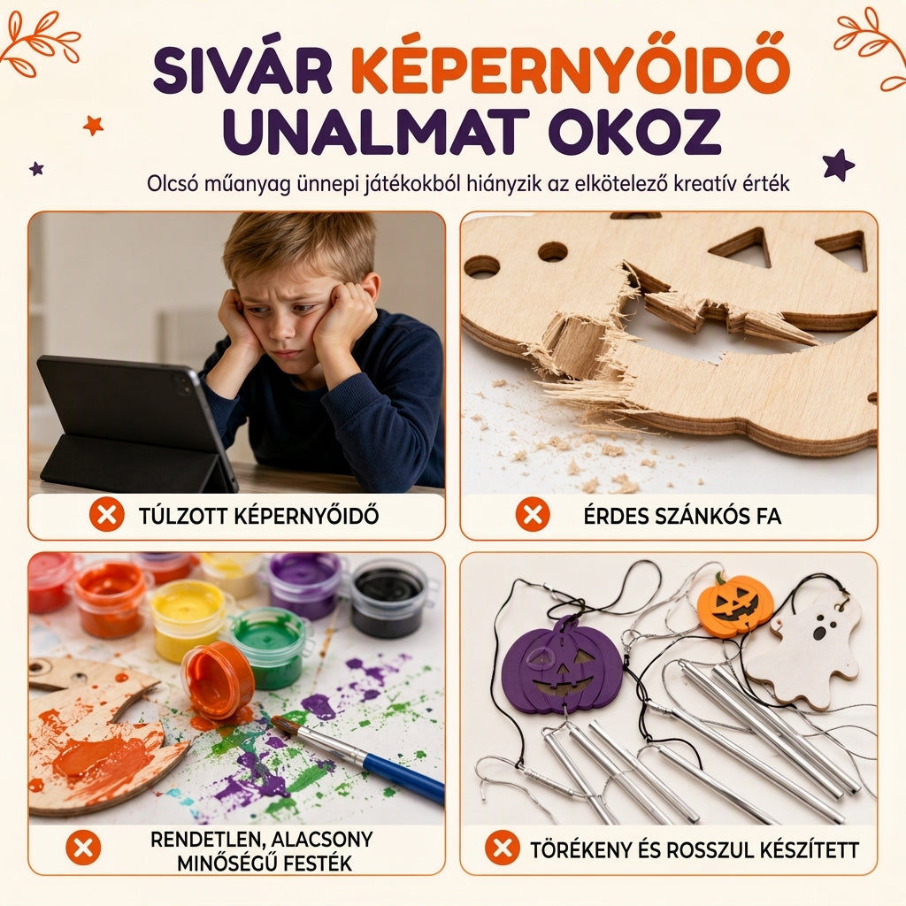 🎃 Halloween-i fából készült tök DIY kézműves készlet