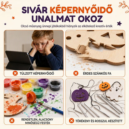 🎃 Halloween-i fából készült tök DIY kézműves készlet
