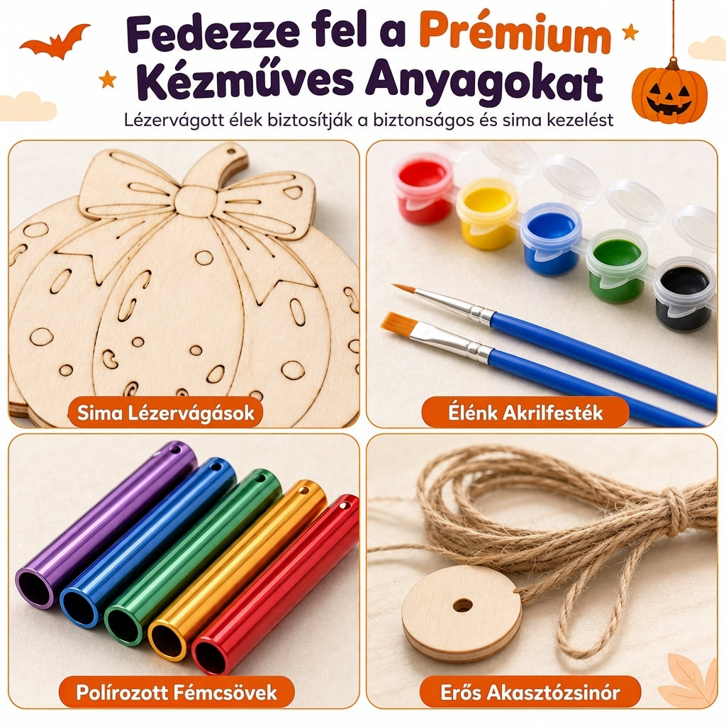 🎃 Halloween-i fából készült tök DIY kézműves készlet