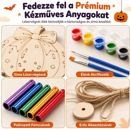 🎃 Halloween-i fából készült tök DIY kézműves készlet