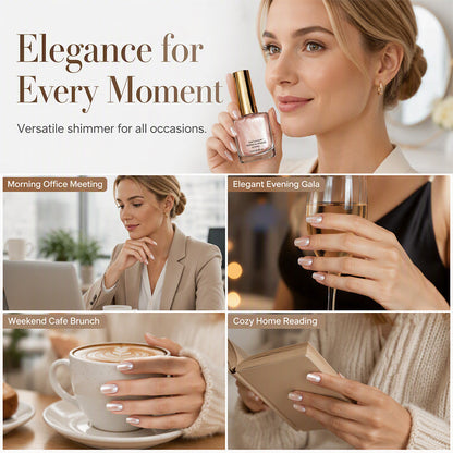 ✨💅 Moonlight Pearl körömlakk – gyöngyházfényű, tejes tea árnyalatú, gyorsan szárad a levegőn