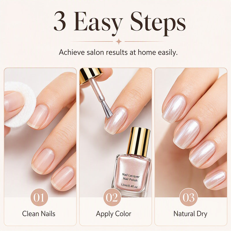 ✨💅 Moonlight Pearl körömlakk – gyöngyházfényű, tejes tea árnyalatú, gyorsan szárad a levegőn