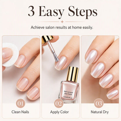 ✨💅 Moonlight Pearl körömlakk – gyöngyházfényű, tejes tea árnyalatú, gyorsan szárad a levegőn