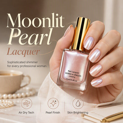 ✨💅 Moonlight Pearl körömlakk – gyöngyházfényű, tejes tea árnyalatú, gyorsan szárad a levegőn