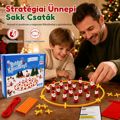 🎁 Hordozható karácsonyi mágneses sakk – családi móka bárhol