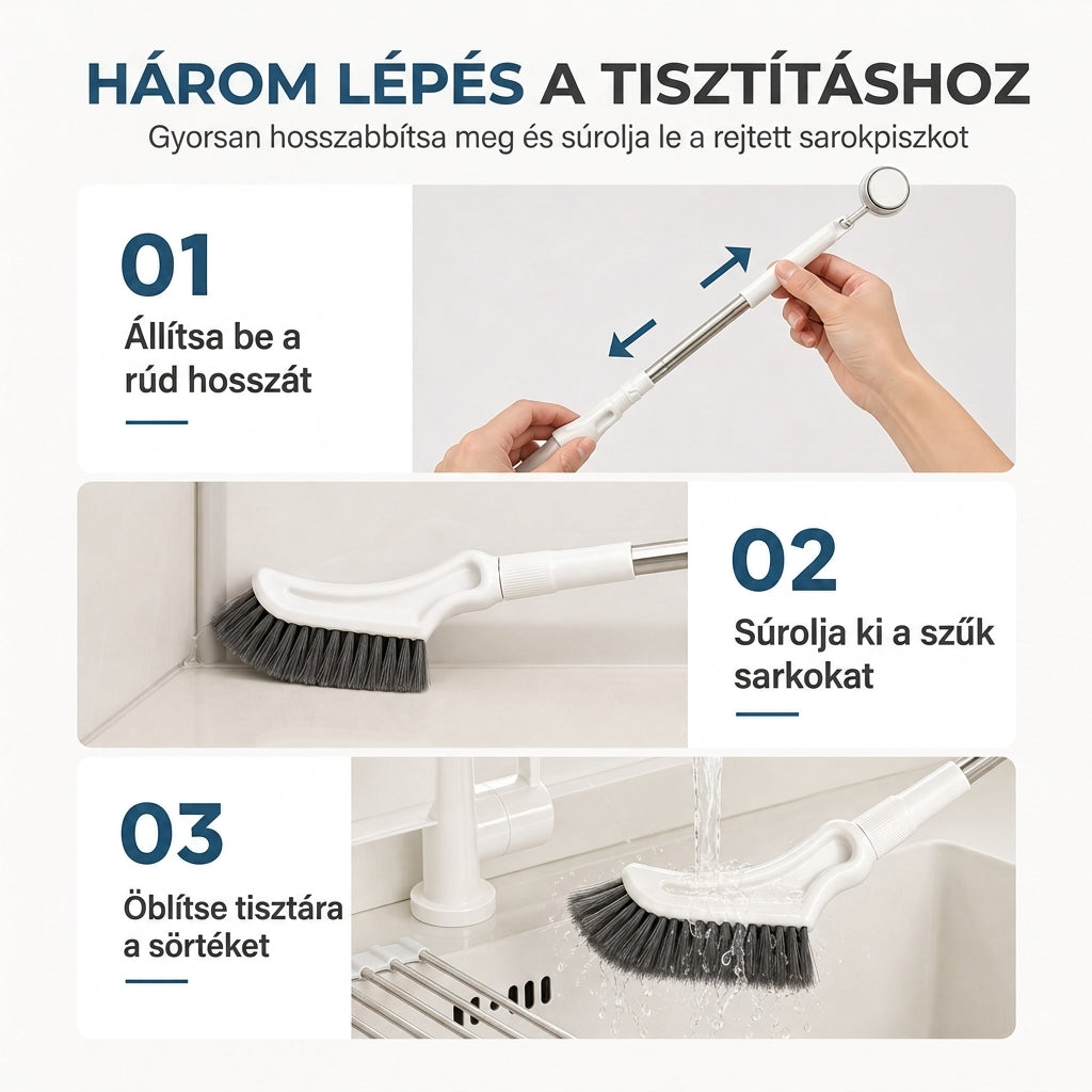 🧹Többfunkciós, kihúzható nyéllel ellátott padlómosó kefe