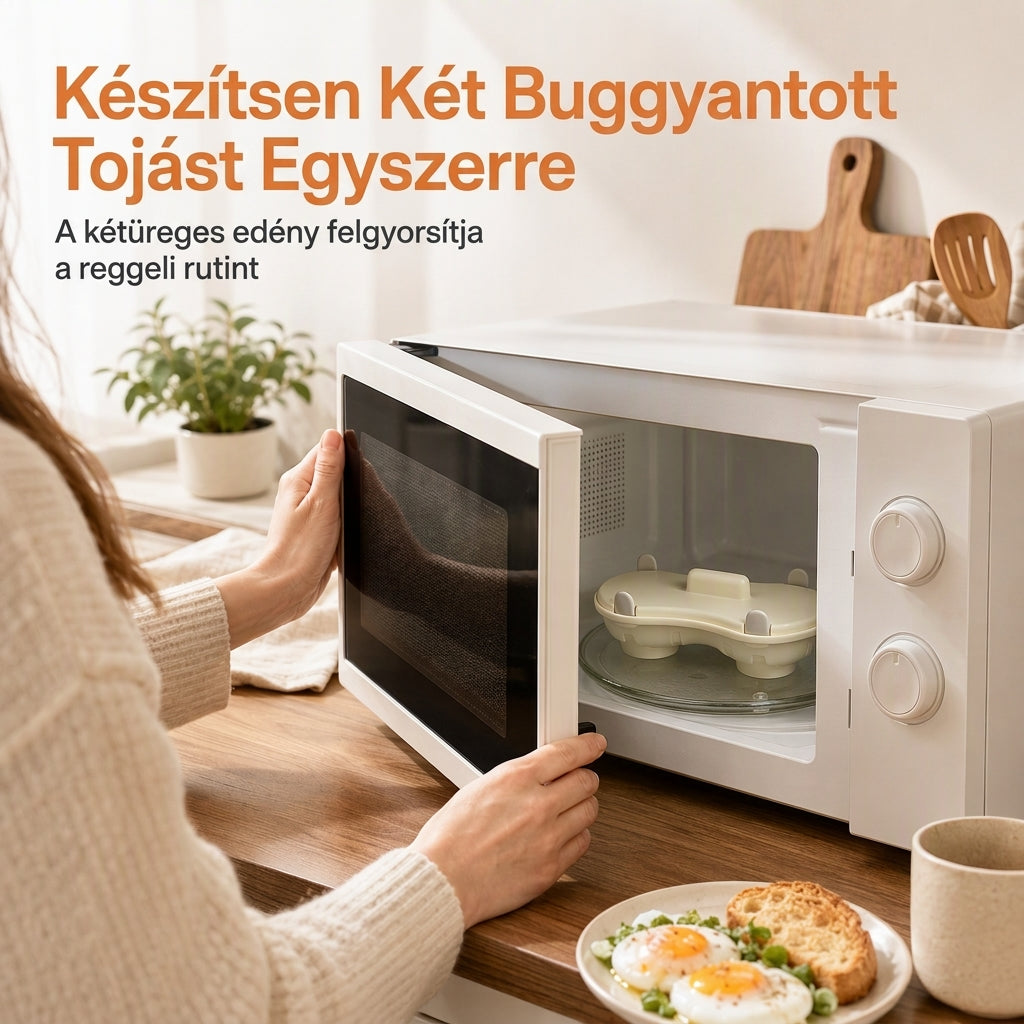 🥚 Kétrekeszes tojásgőzölő – gyors főzés + egyszerű tisztítás! ✨