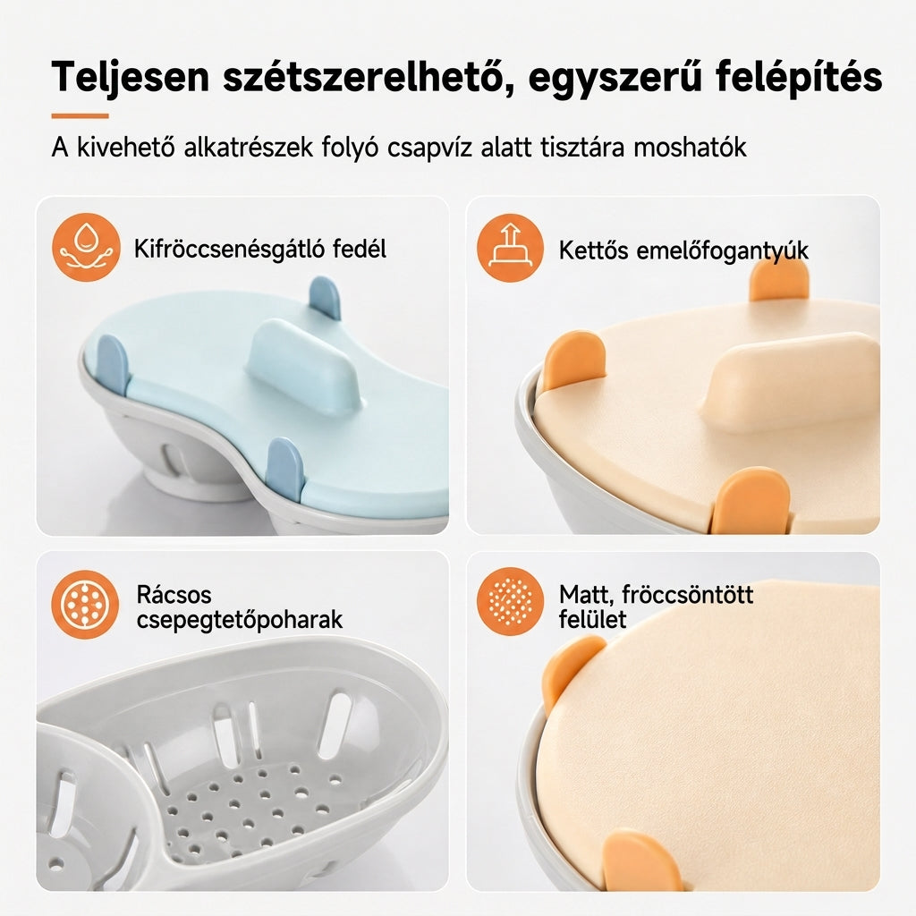 🥚 Kétrekeszes tojásgőzölő – gyors főzés + egyszerű tisztítás! ✨