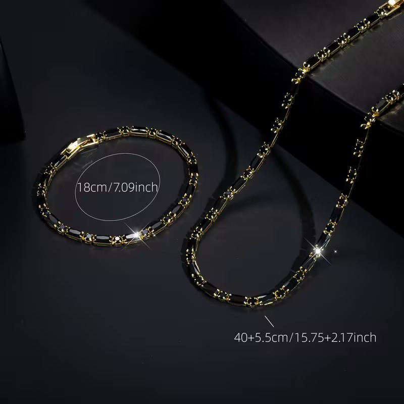 🎁✨ Férfi ékszerszett cirkóniákkal – street luxe stílus, állítható méret és lenyűgöző ragyogás ⛓️