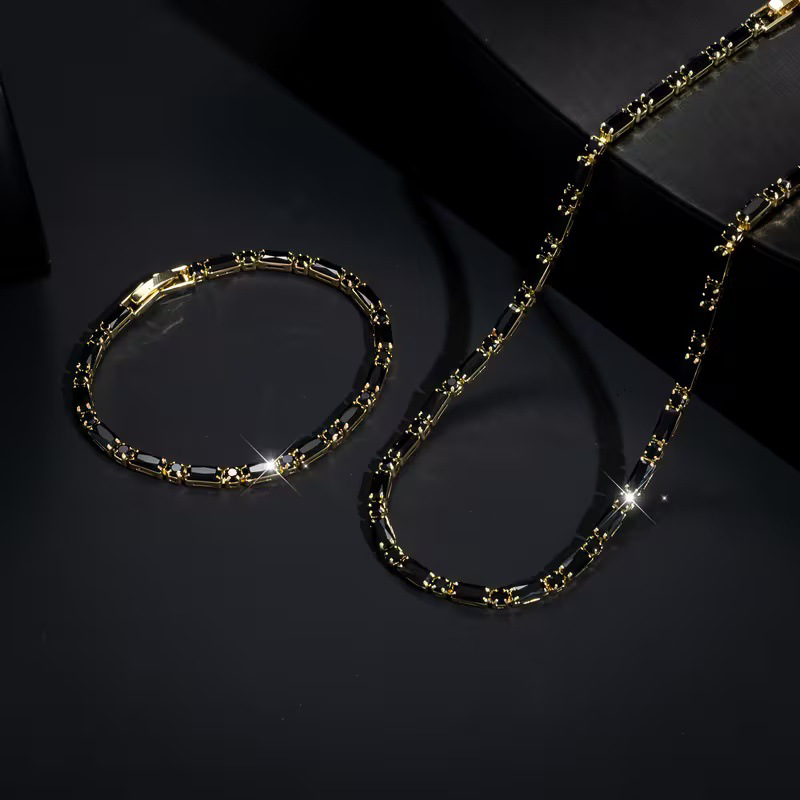 🎁✨ Férfi ékszerszett cirkóniákkal – street luxe stílus, állítható méret és lenyűgöző ragyogás ⛓️