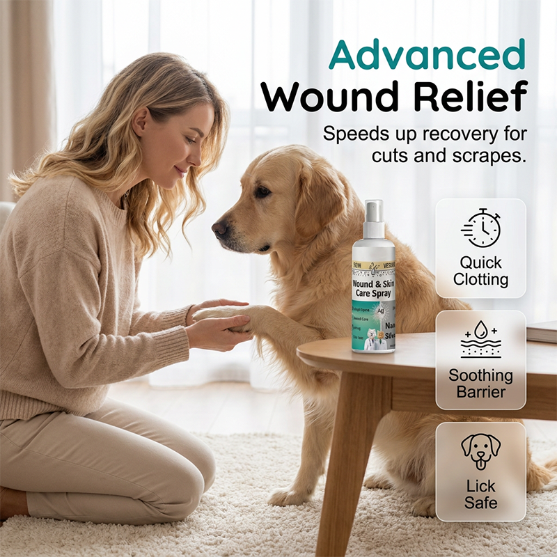 🐶🐱💧 Seb- és bőrápoló spray kutyáknak és macskáknak – 100 ml, kíméletes ápolás és a regeneráció elősegítése