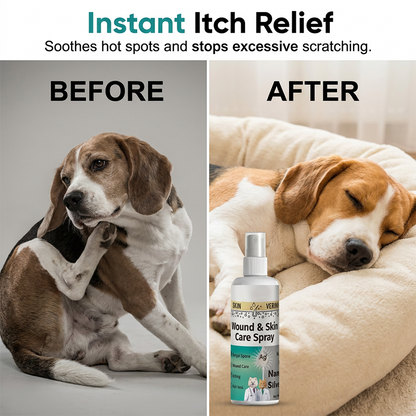 🐶🐱💧 Seb- és bőrápoló spray kutyáknak és macskáknak – 100 ml, kíméletes ápolás és a regeneráció elősegítése