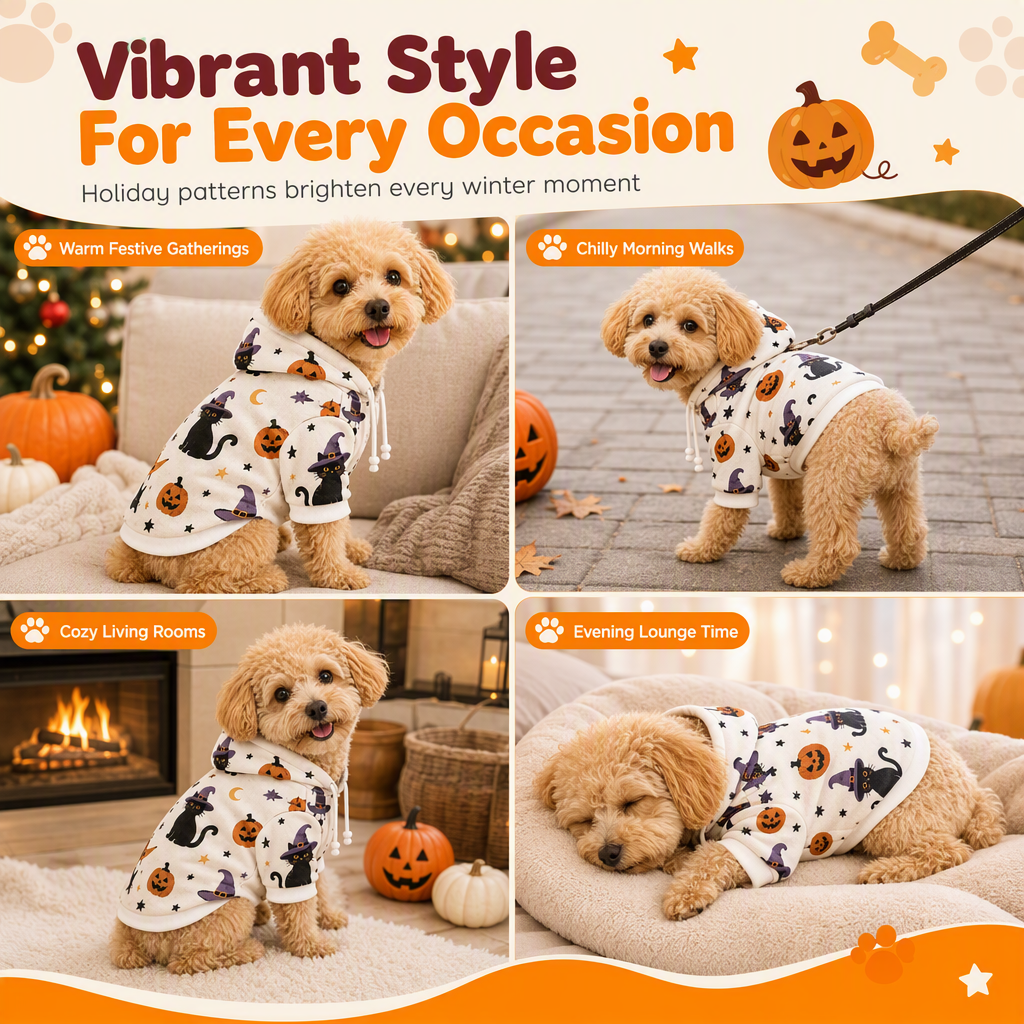 🐶✨ Vicces ünnepi kutyás kapucnis pulóver: Aranyos melegség, instant karácsonyi hangulat 🎁🎄