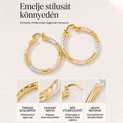 【1+1 ingyen】✨ Női elegáns csavart karikafülbevaló – Utánvétes 💫
