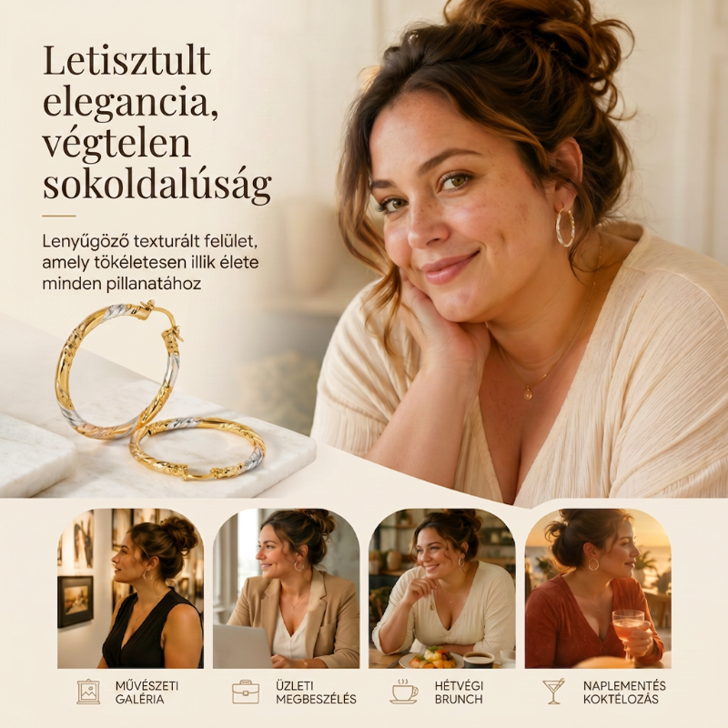 【1+1 ingyen】✨ Női elegáns csavart karikafülbevaló – Utánvétes 💫