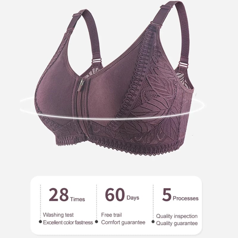 💗✨ Elöl záródó, plusz méretű női melltartó – kényelmes, könnyen felvehető és mindennapi viseletre is kényelmes