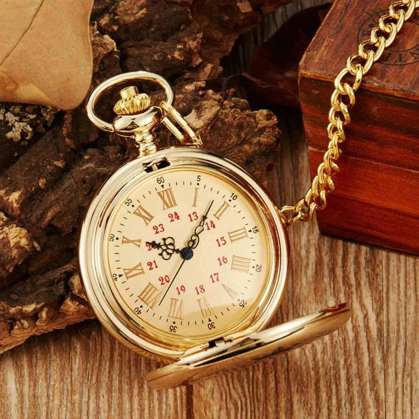 To My Son Quartz Pocket Chain Watch-1