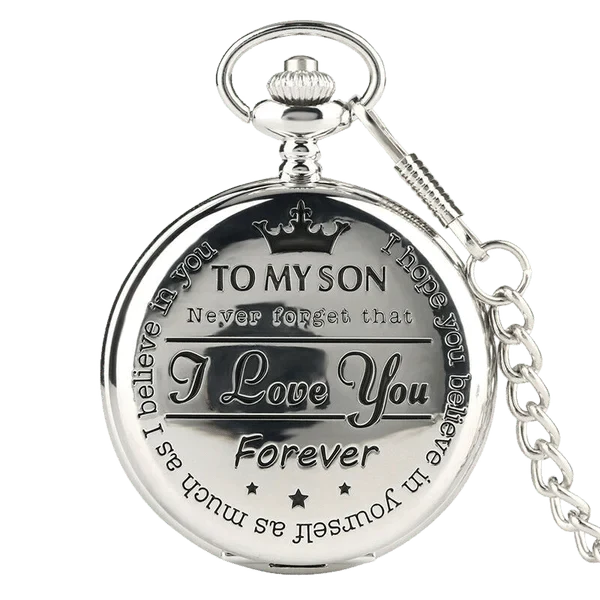 To My Son Quartz Pocket Chain Watch-5