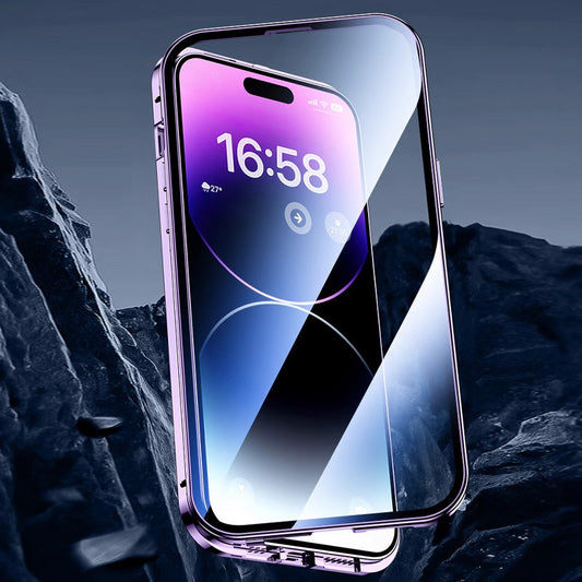 Anti-Peep kétoldalas üveg mágneses fémkeret telefon tok iPhone számára 2.8